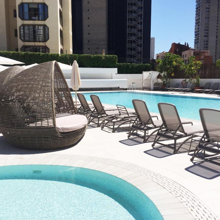 pool area at the hotel presidente, one of the best benidorm hotels