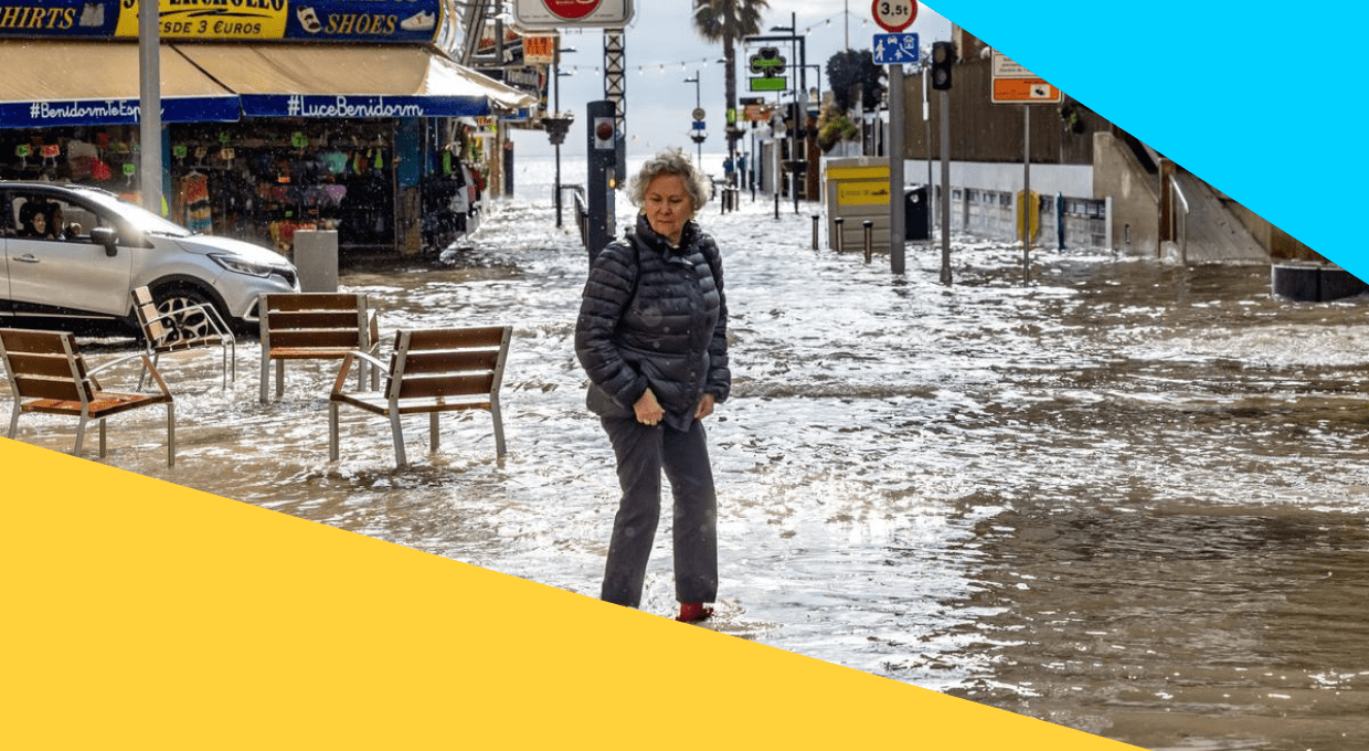 Torrential downpour flooded Benidorm